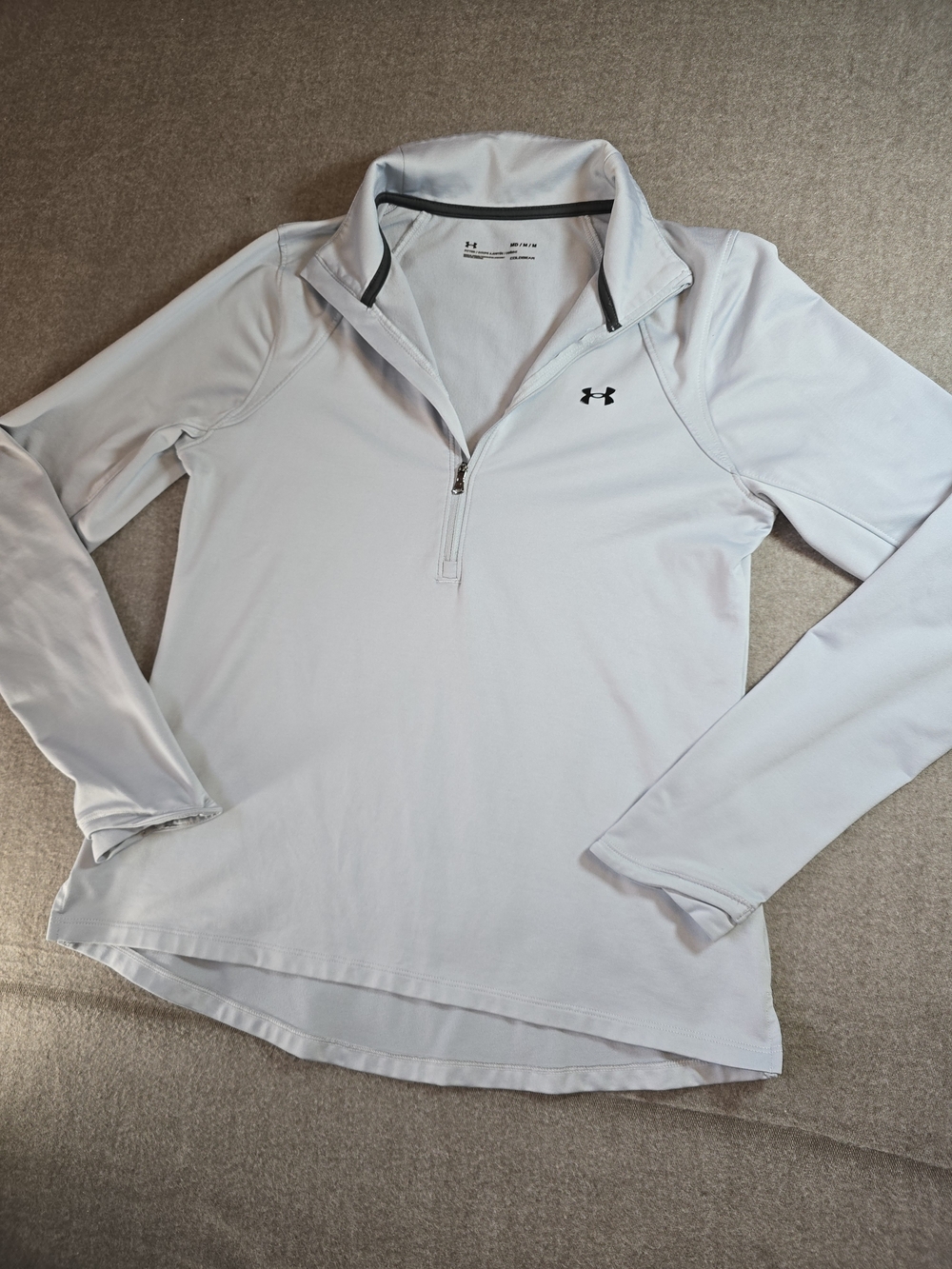 Under Armour Tech Twist Gray Fitted Running Top Half Zip Lightweight Med